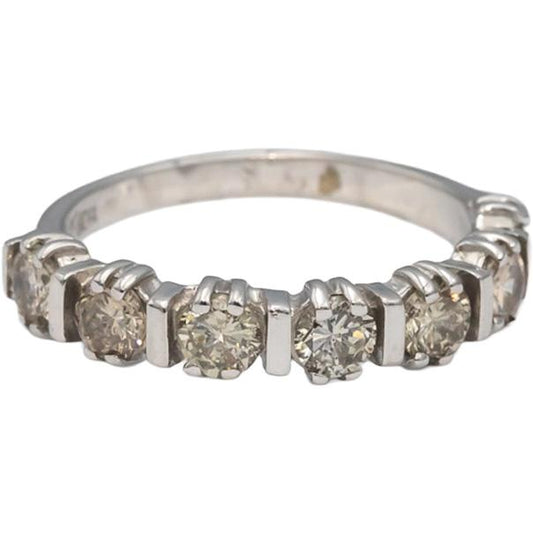 14k White Gold Round Diamond Band Ring 0.70CT Size 6