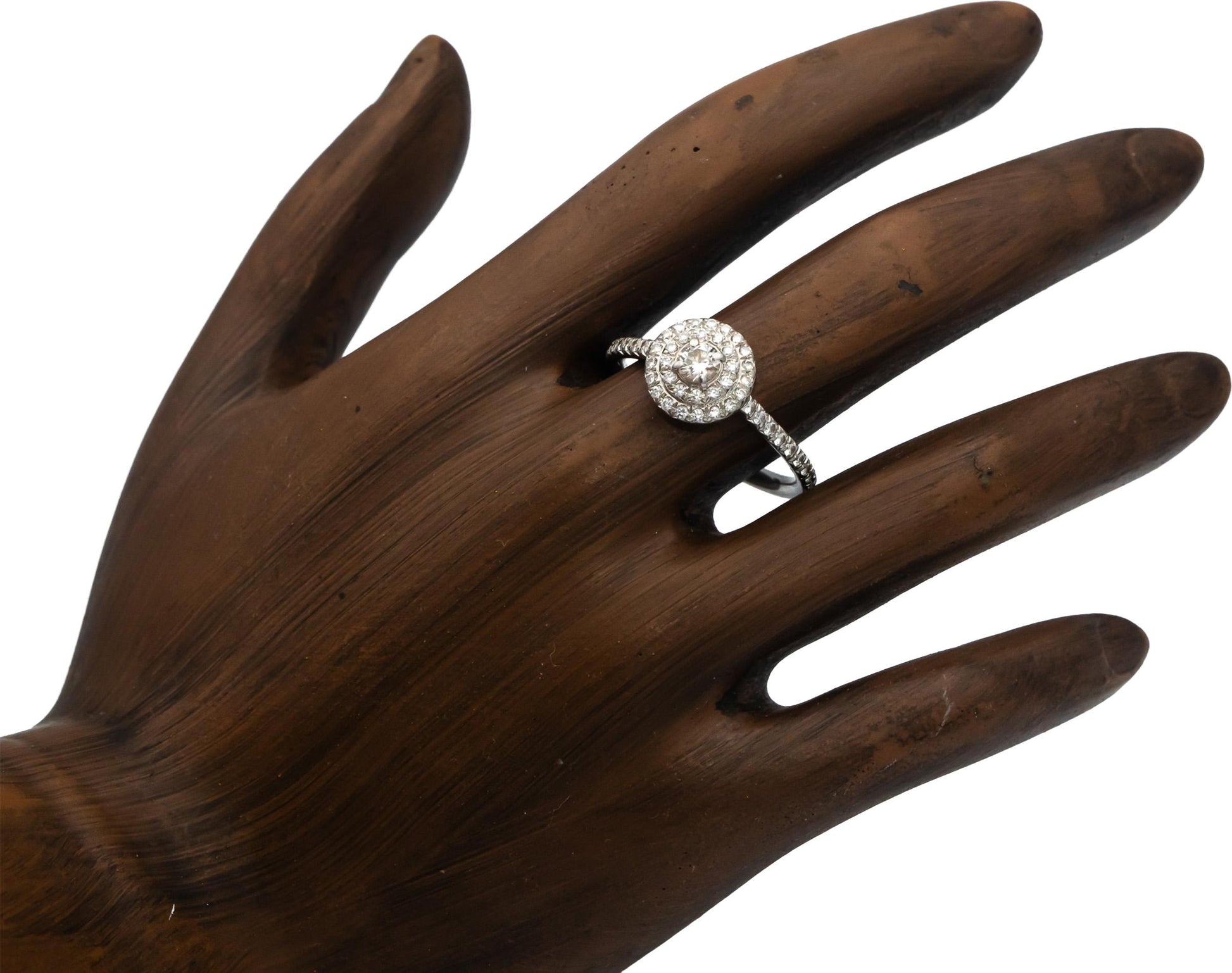 TIFFANY & CO. Platinum Diamond Soleste Double Halo Ring 1.0CT w/ .25CT Center