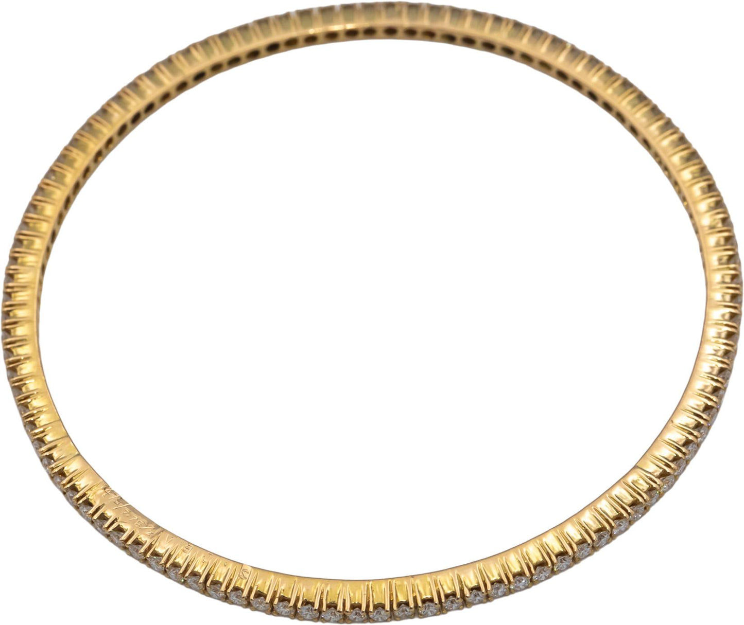 18k Yellow Gold VS Round Diamond Eternity Stackable Bangle Bracelet 2.0CT