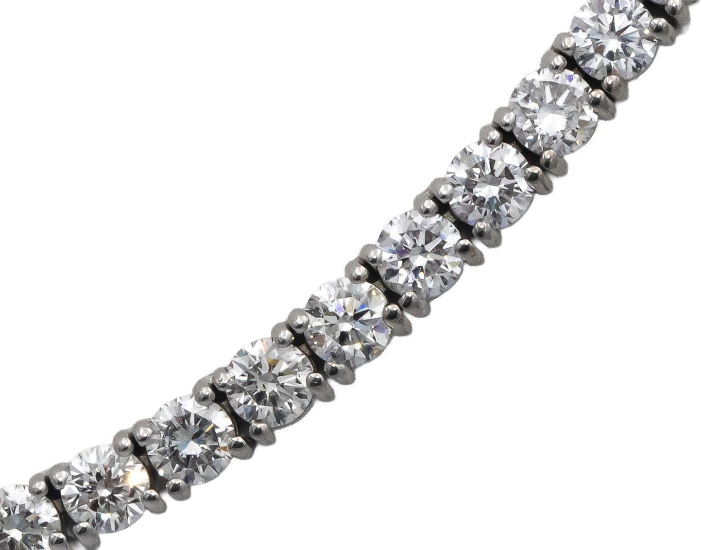 14k White Gold VS Round Diamond Tennis Necklace 15.93CT