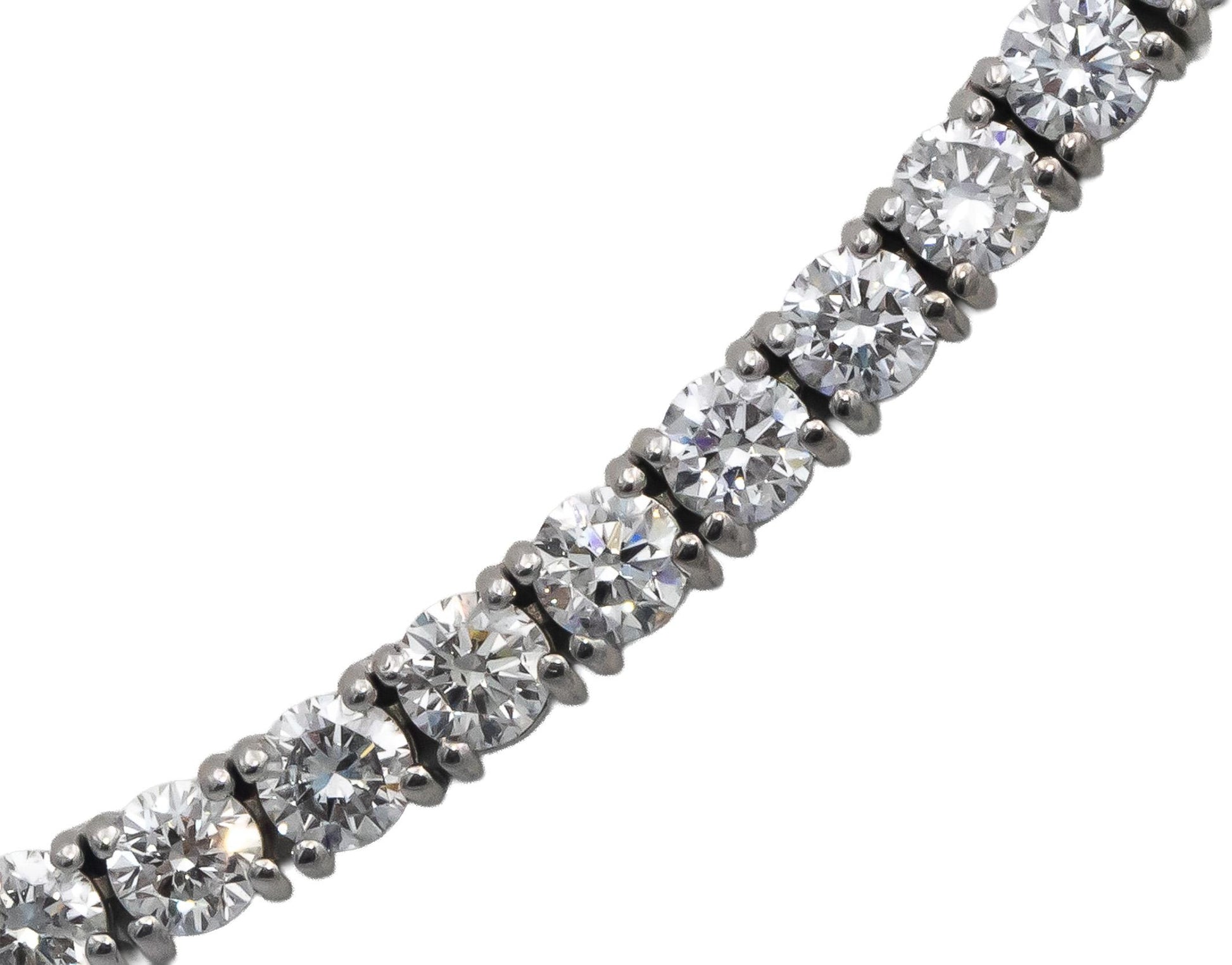 14k White Gold VS Round Diamond Tennis Necklace 15.93CT