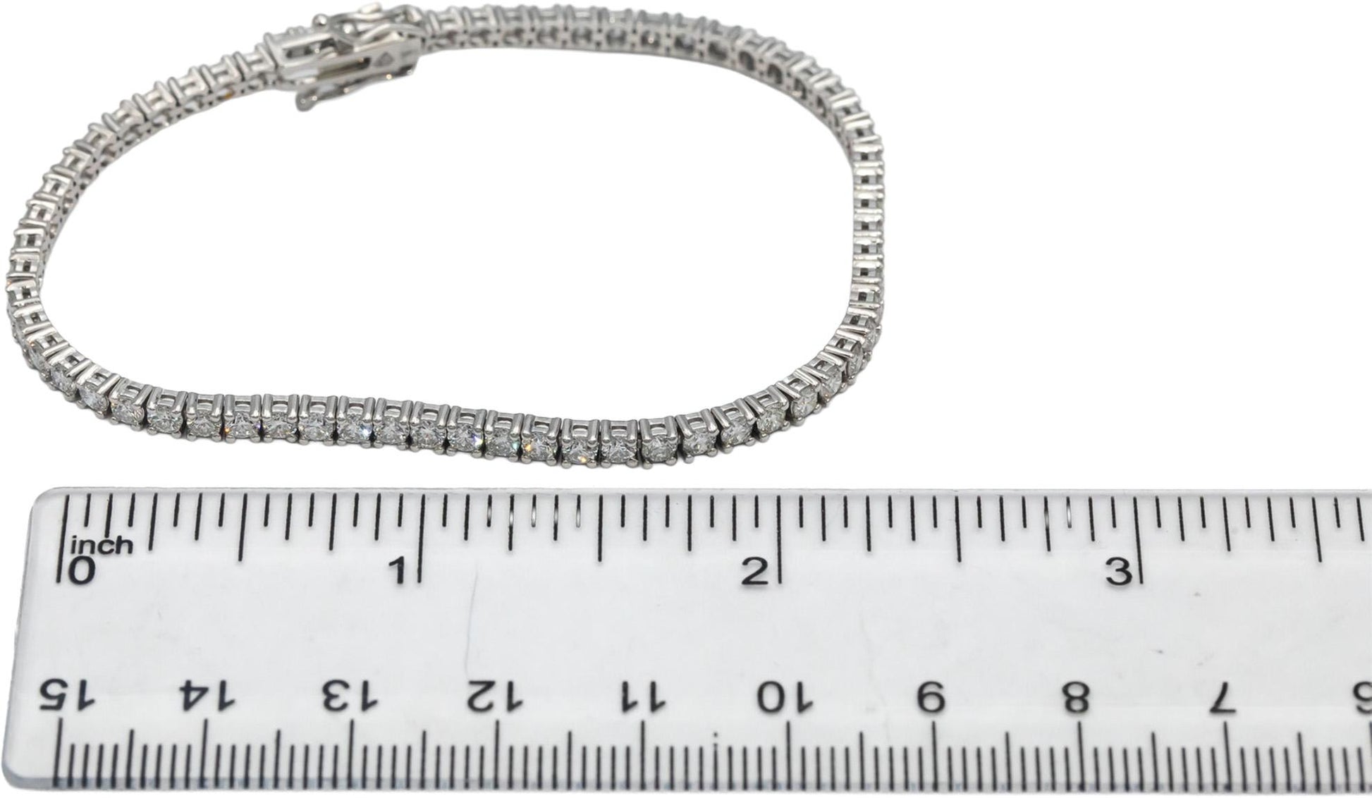 14k White Gold VS Round Diamond Tennis Bracelet 4.37CT
