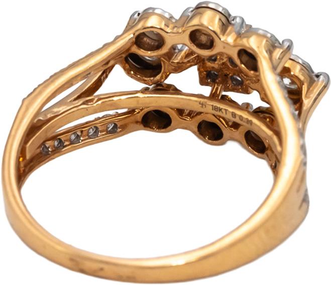 18k Rose Gold Round Diamond Cocktail Ring 0.50CT Size 6.5