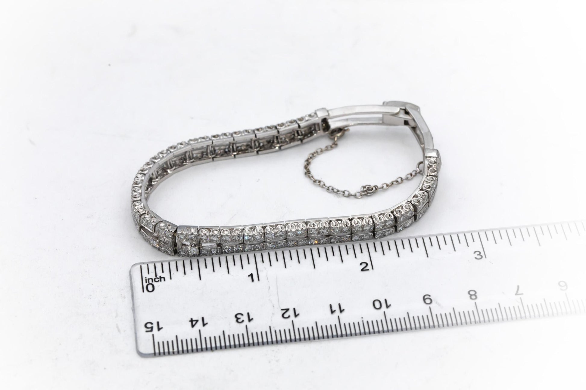 Vintage Antique Platinum VS Round Diamond Double Row Bracelet 3.50CT