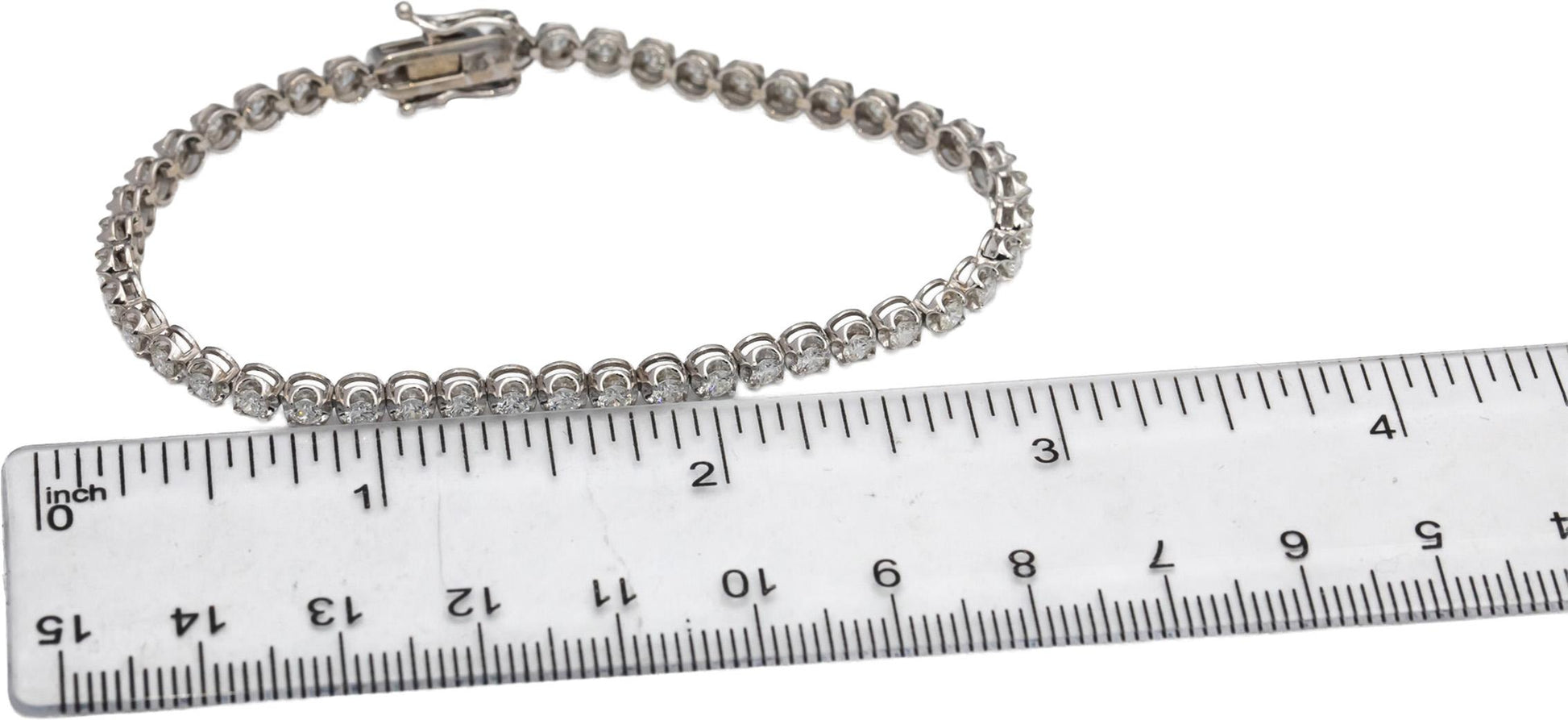 14k White Gold VS Round Diamond Tennis Bracelet 2.65CT