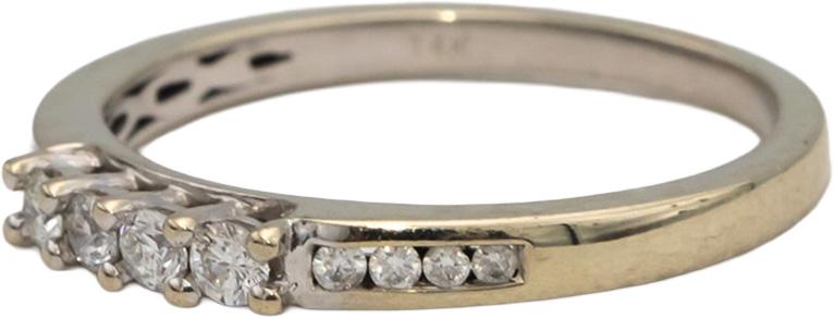 14k White Gold Round Diamond Band Ring 0.22CT Size 7