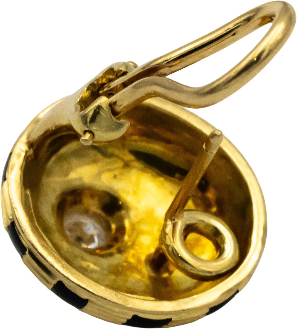 TIFFANY & CO. Vintage 18k Gold Diamond Schlumberger Taj Mahal Earrings .33CT