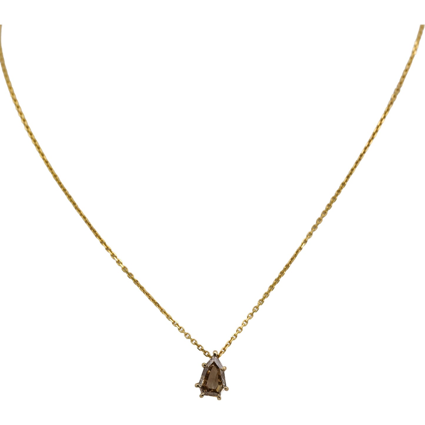 18k & 14k Yellow Gold Pear Cut Diamond Solitaire Pendant Necklace 1.85CT