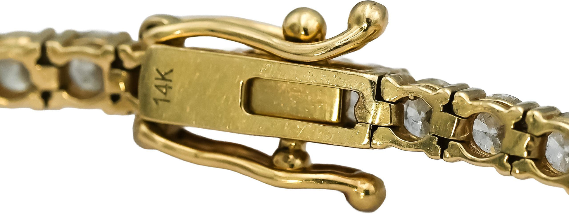 14k Yellow Gold Round Diamond Tennis Bracelet 5.20CT