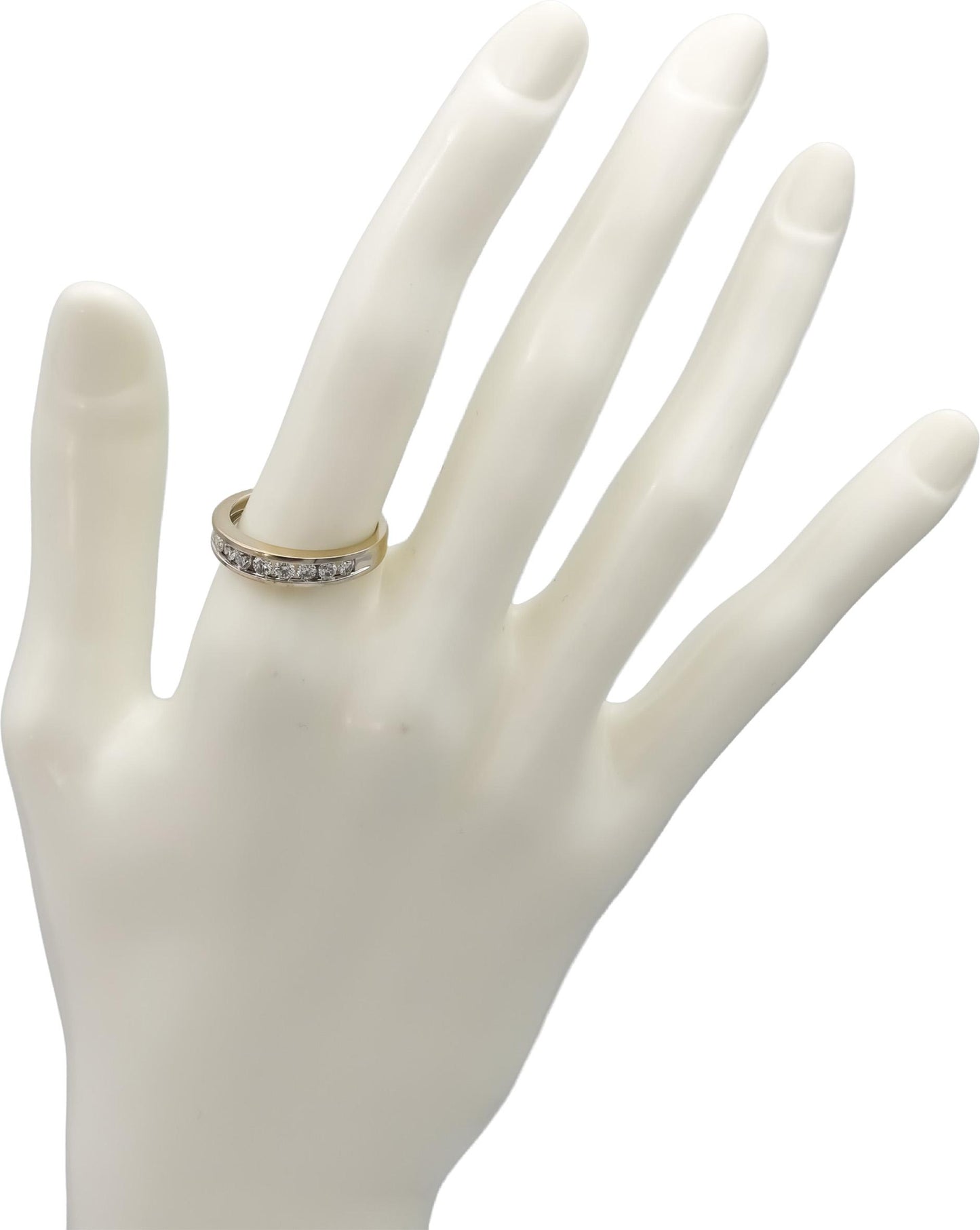 14k White Gold Round Channel Set Diamond Band Ring 0.45CT Size 7.25