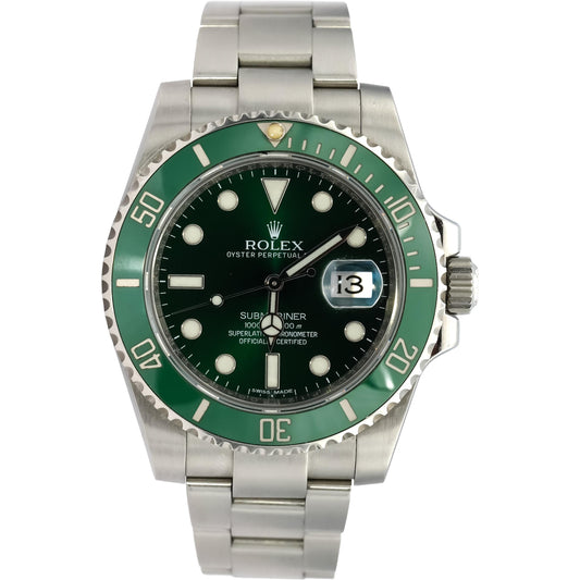 ROLEX Submariner "Hulk" Automatic Watch Ref 11610LV w/ Box & Papers 2016