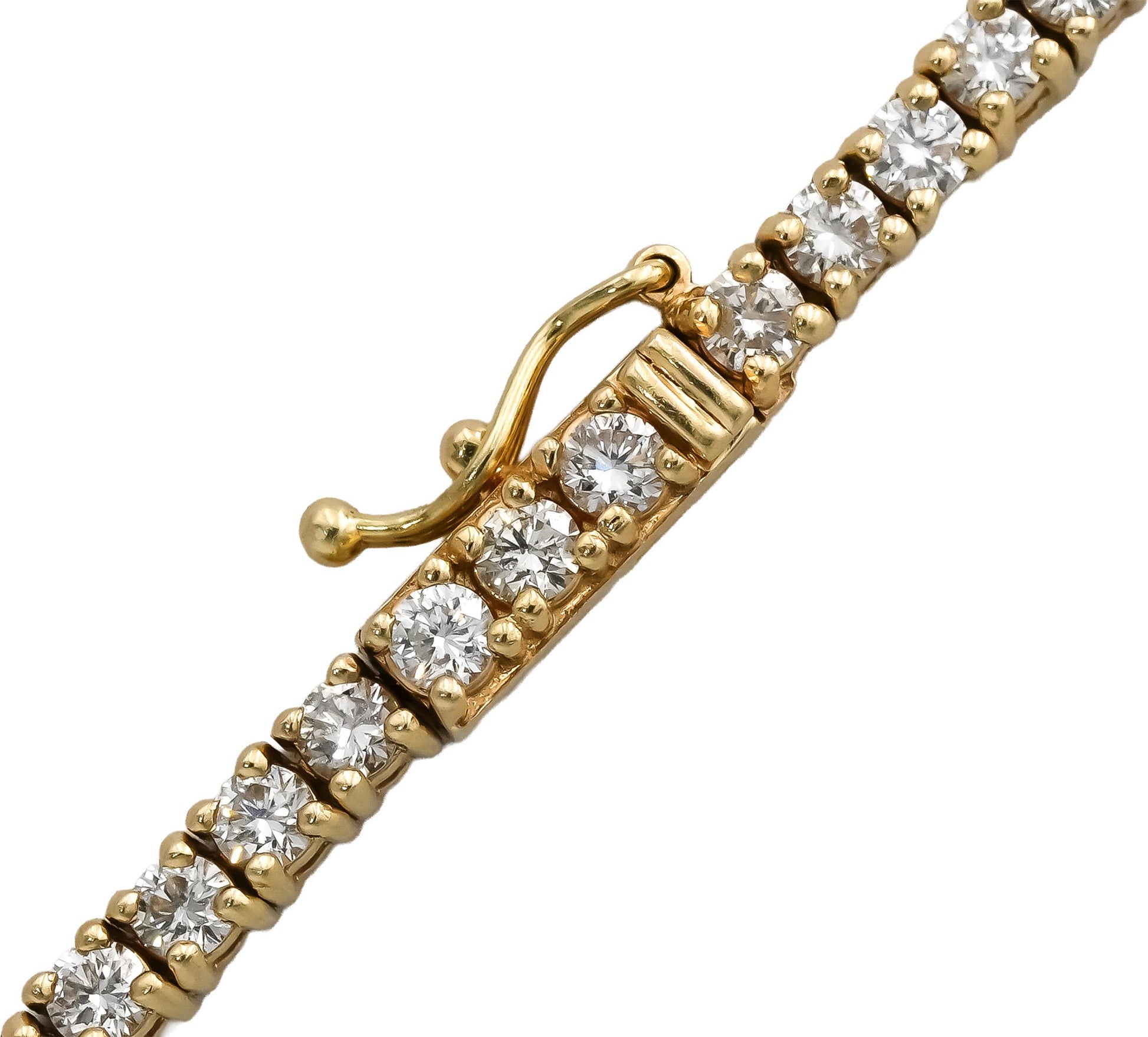 14k Yellow Gold Round Diamond Tennis Necklace 11.31CT