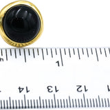 TIFFANY & CO. 18k Yellow Gold Cabochon Onyx Clip On Earrings