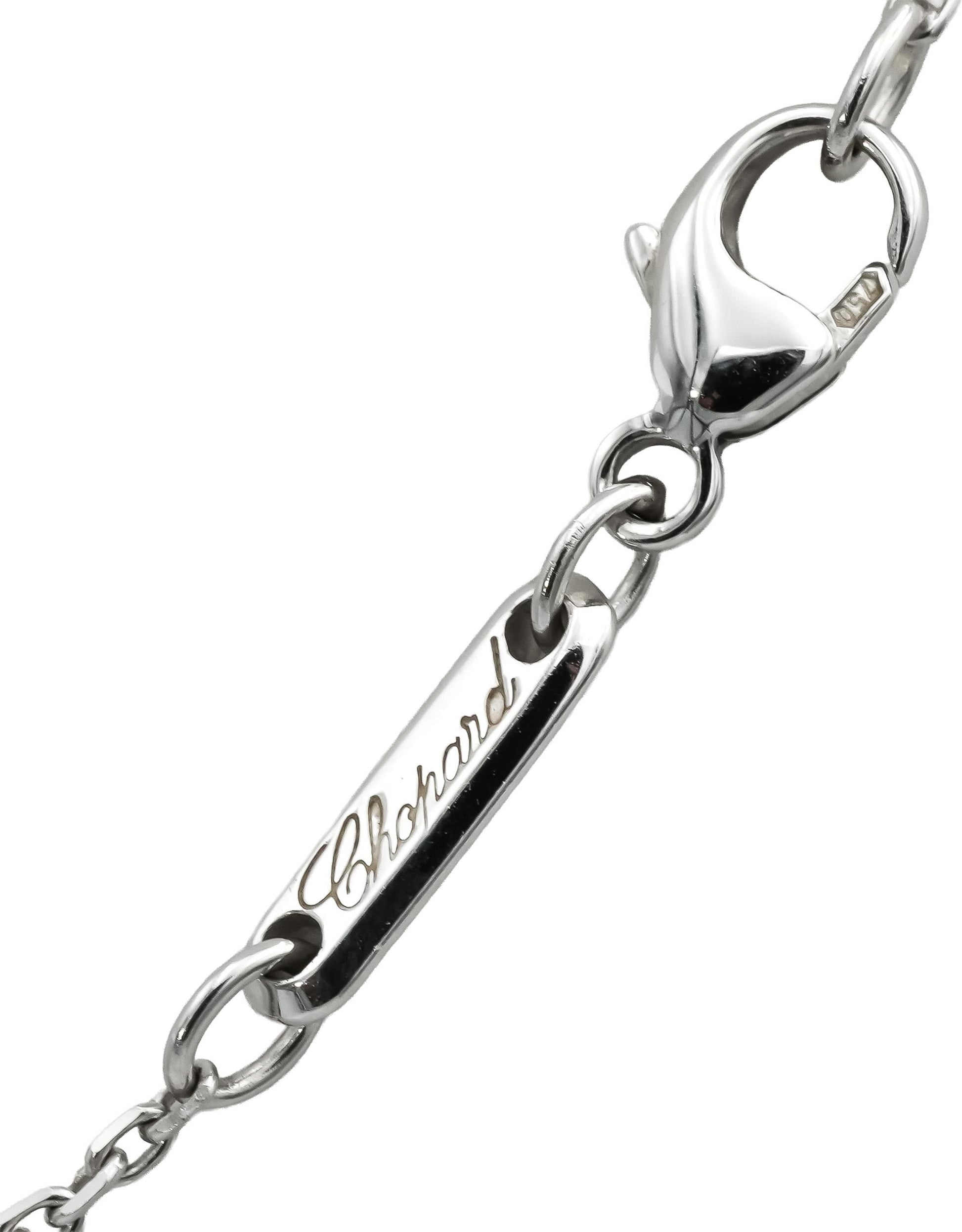 CHOPARD 18k White Gold Happy Diamond Floating Diamond Heart Pendant Necklace