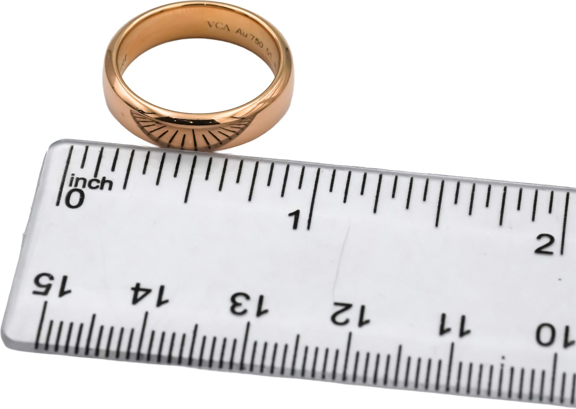 VAN CLEEF & ARPELS 18k Rose Gold Band Ring 5mm Wide Size 51 US 5.75 w/ Box