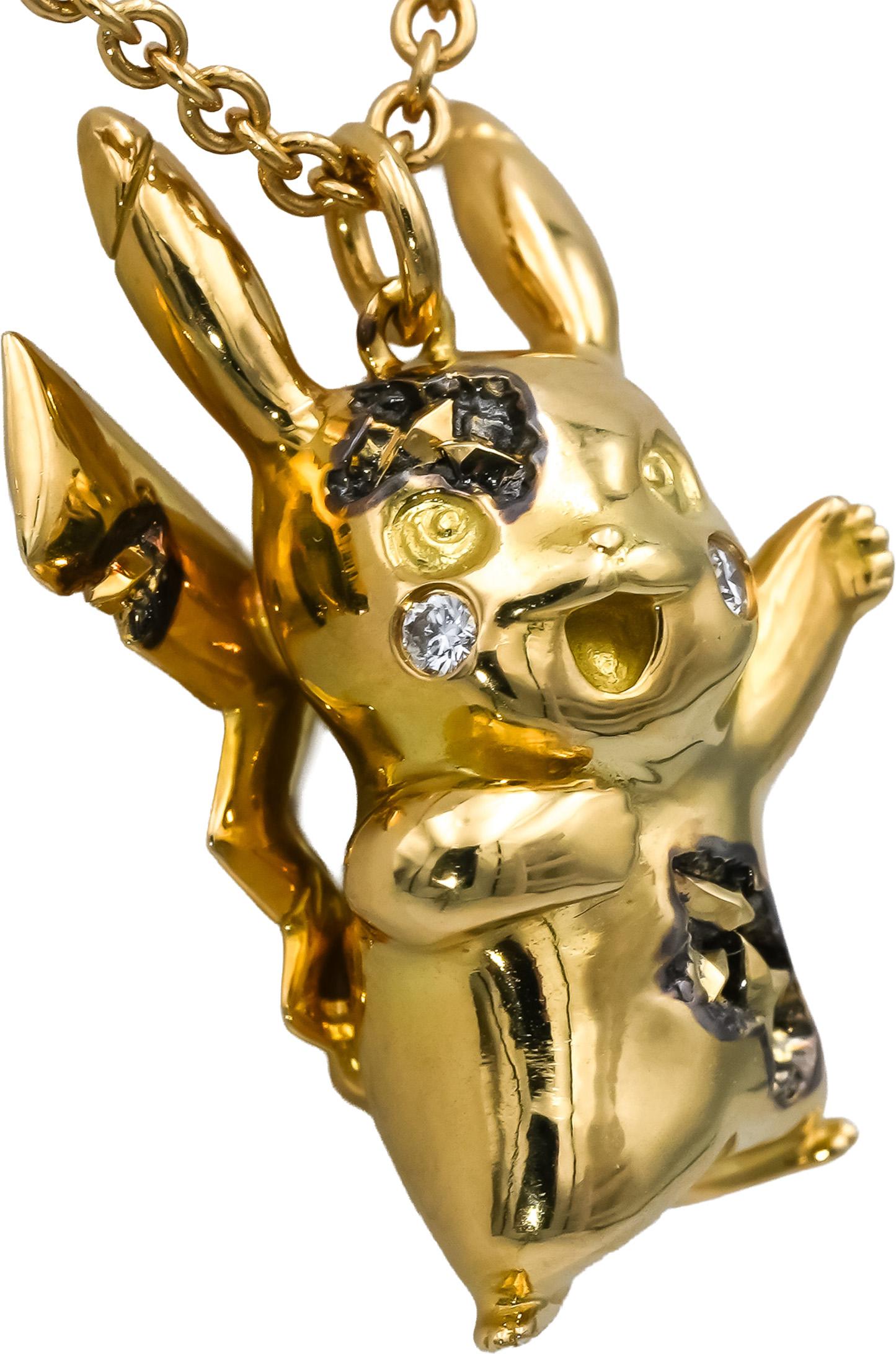 TIFFANY & CO. 18k Gold Arsham Studios Pokémon Pikachu Pendant Necklace w/ Box