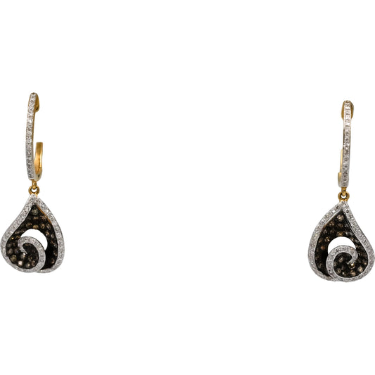 14k Yellow Gold Diamond Drop Dangle Earrings 1.40CT