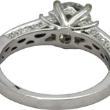 18k White Gold Diamond Engagement Ring 1.36CT w/ 1.06CT Center Size 6.75
