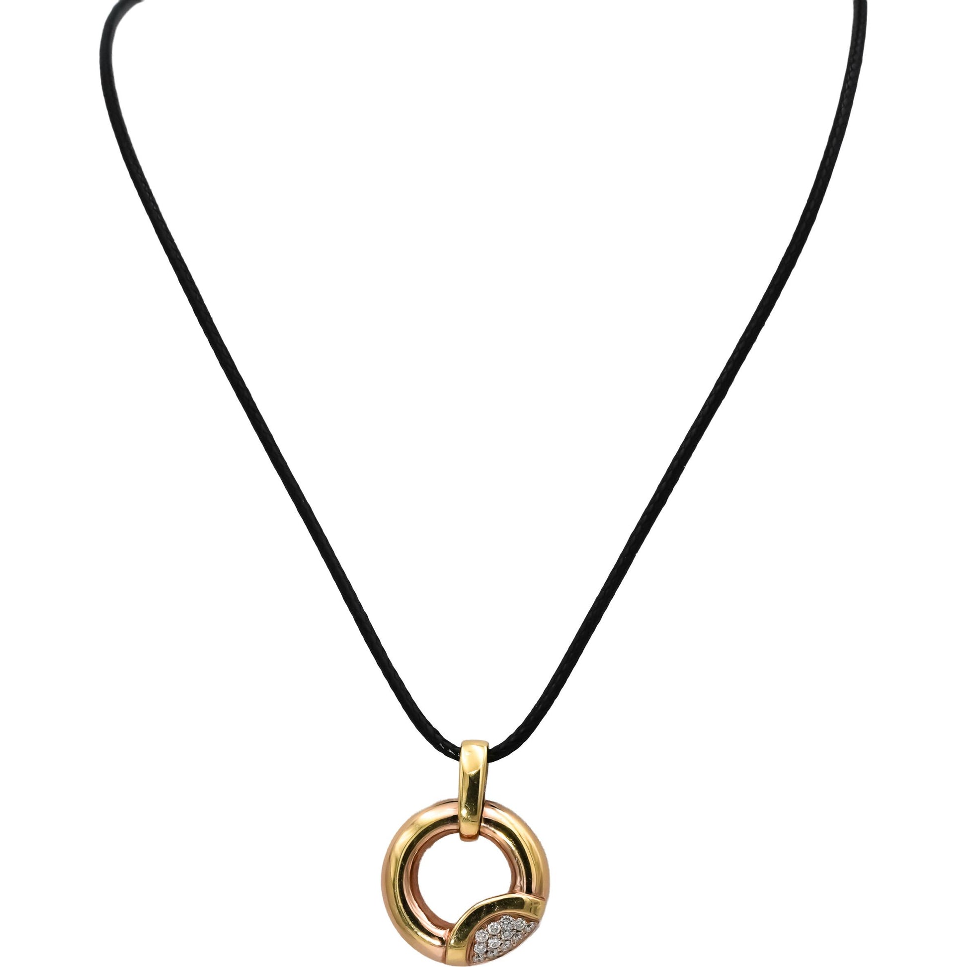 18k Yellow Gold VS Round Diamond Circle Pendant Necklace 0.25CT