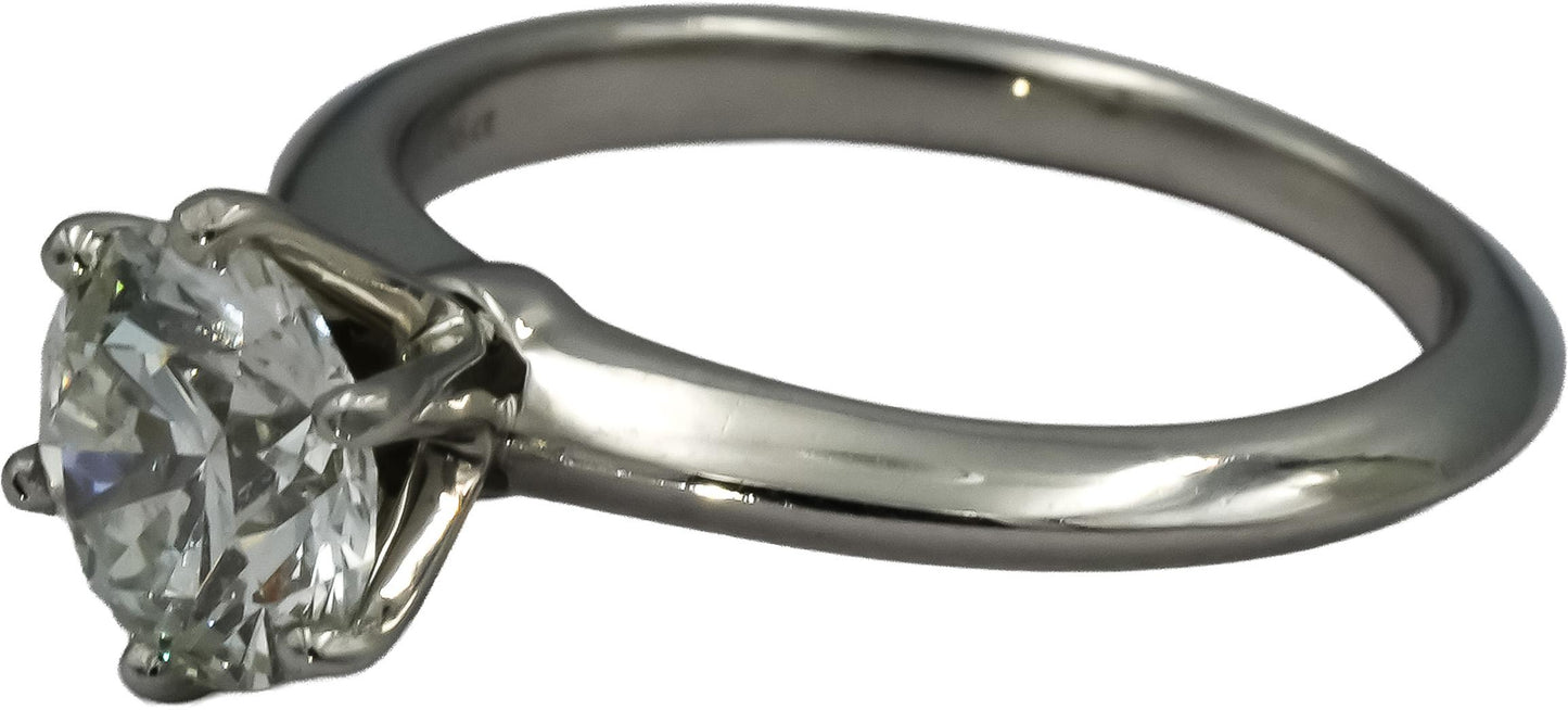 GIA TIFFANY & CO. Platinum VS1/I Diamond Solitaire Engagement Ring 1.06CT Size 4
