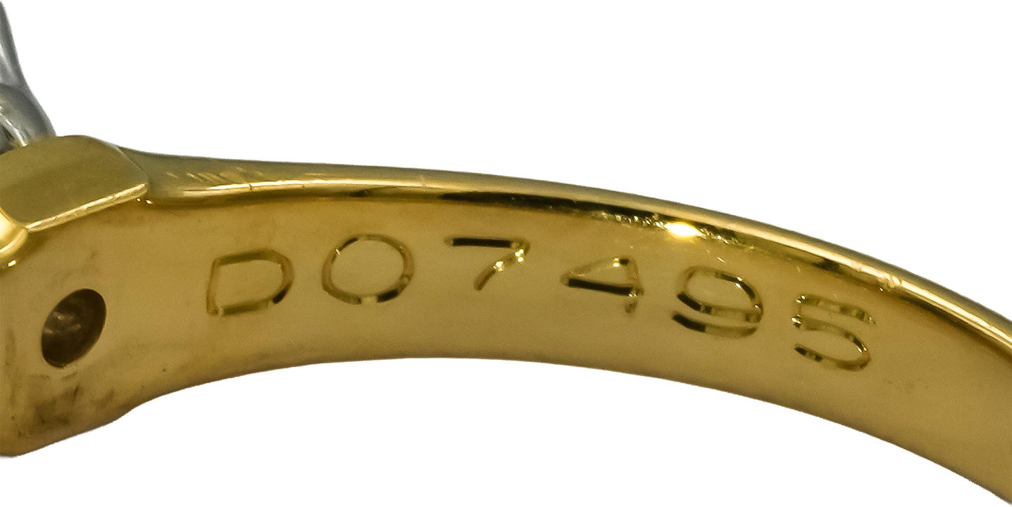 TIFFANY & CO. 18k Gold Platinum VVS1/G Diamond Solitaire Ring .52CT w/ Papers