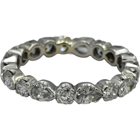 DAVID WEBB Antique Platinum VS Diamond Eternity Band Ring 2.0CT Size 6