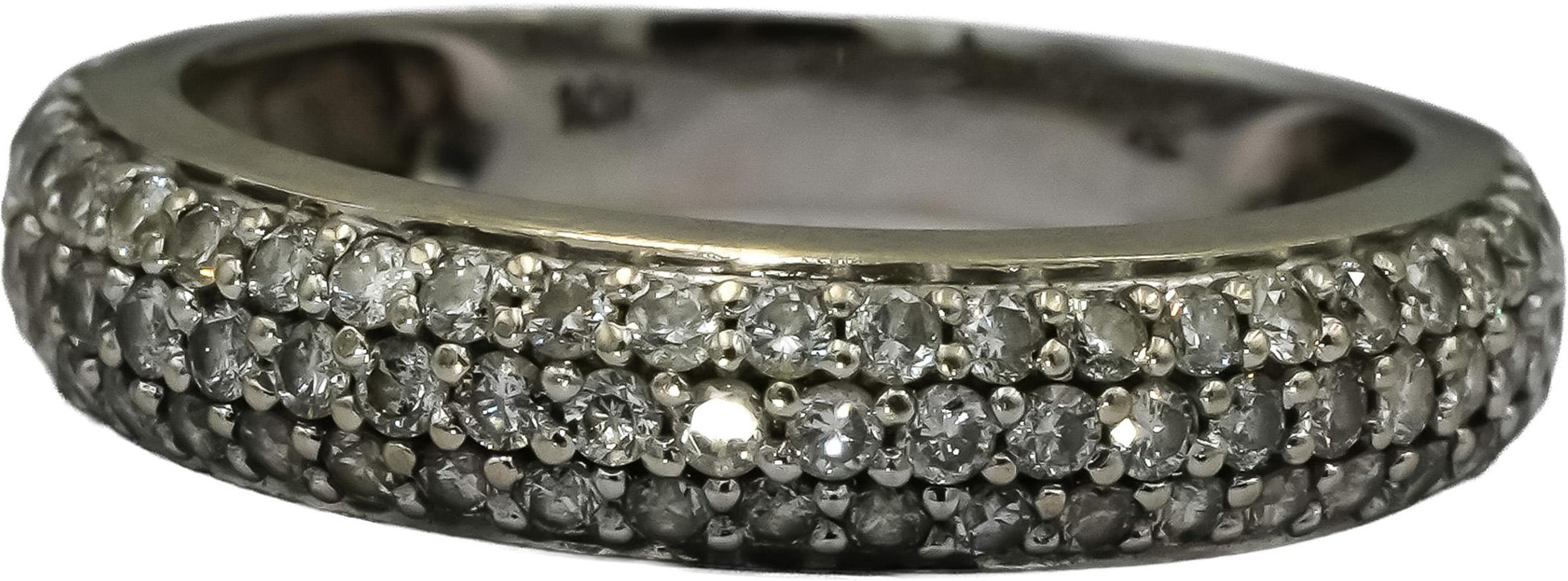 10k White Gold Round Pave Diamond Band Ring 0.50CT Size 6.25