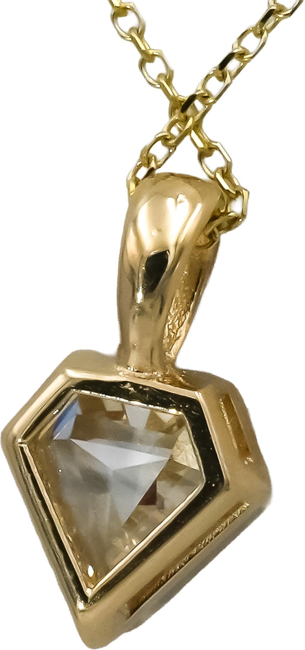 GIA Certified SI1/K Shield Step Cut Diamond Pendant Necklace 1.0CT