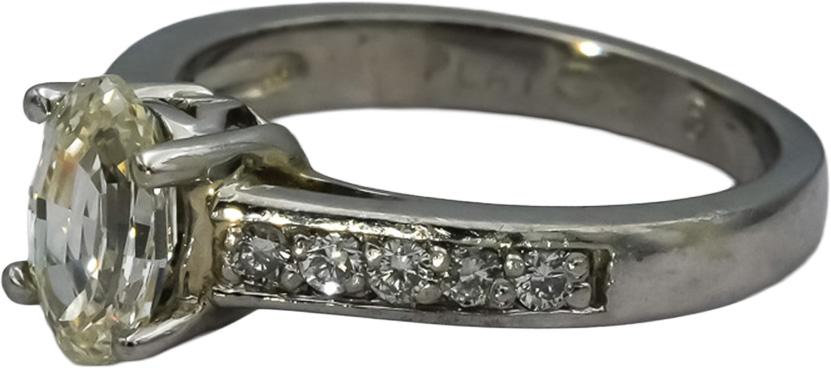 Platinum VS Diamond Engagement Ring 1.28CT w/ 1.03CT Center Size 5.25