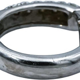 14k White Gold Round Pave Diamond Hoop Huggie Earrings 0.10CT