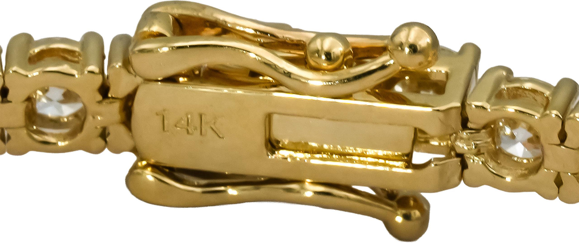 14k Yellow Gold VS Round Diamond Tennis Bracelet 7.01CT