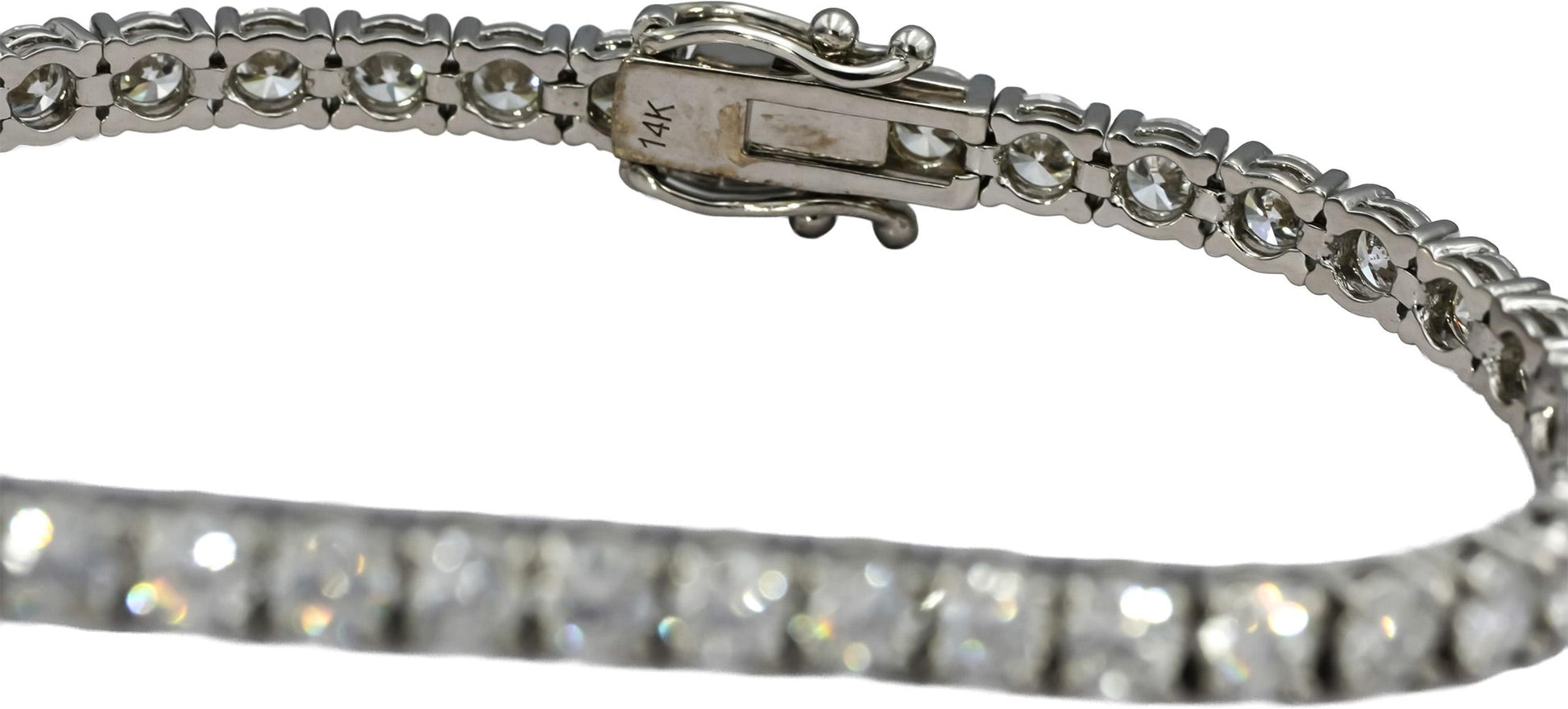 14k White Gold Round VS Lab-Grown Diamond Tennis Bracelet 8.86CT