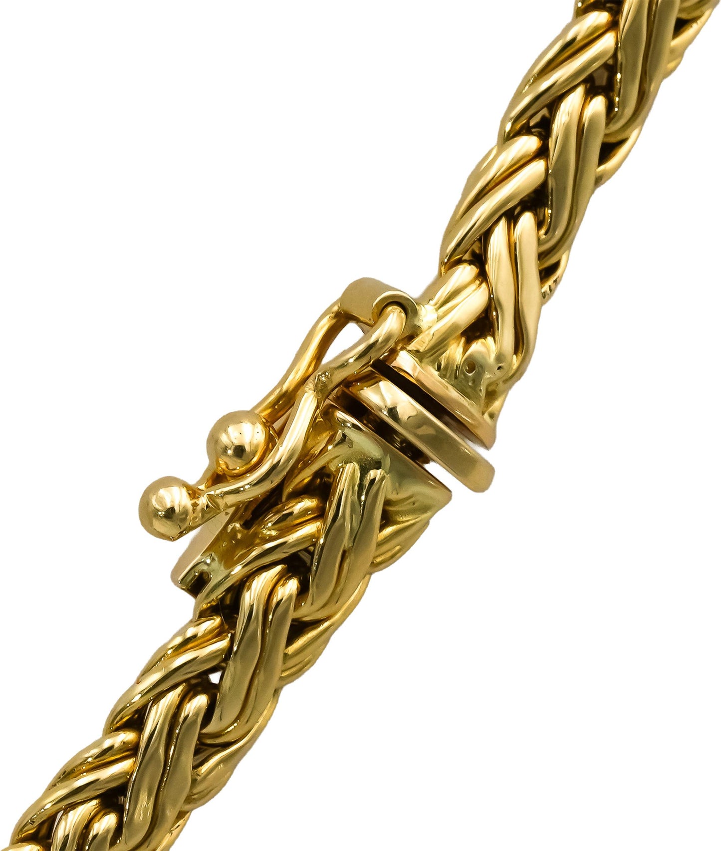 TIFFANY & CO. 18k Yellow Gold Byzantine Graduated Width Necklace