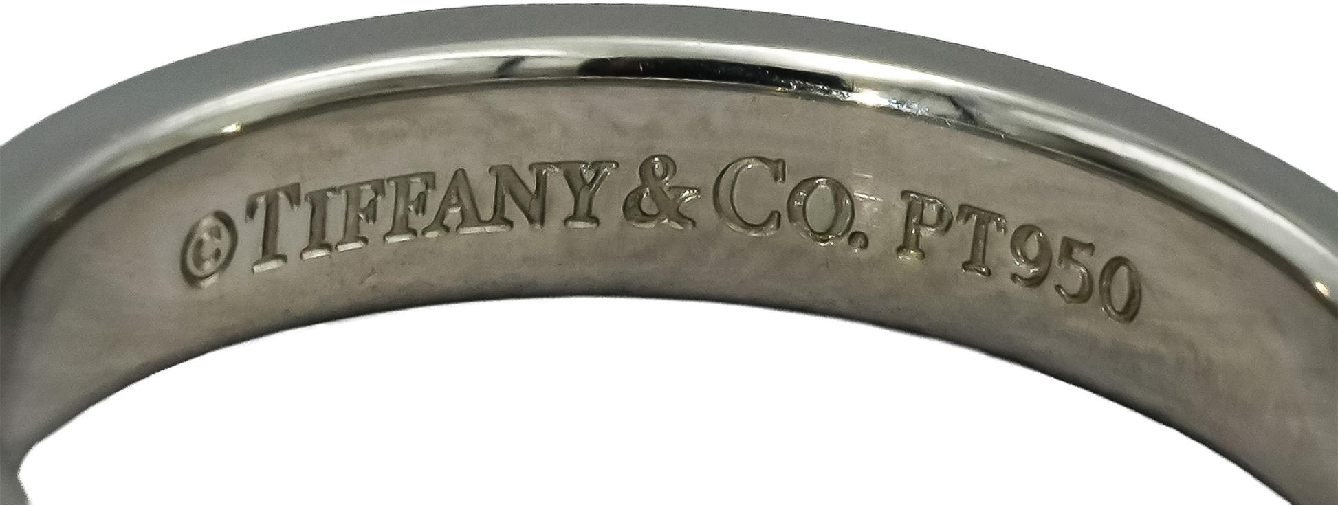 TIFFANY & CO. 950 Platinum 4mm Wide Band Ring Size 8