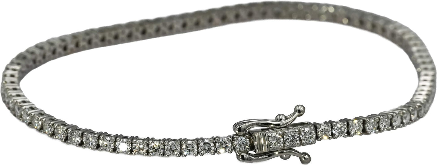 14k White Gold VS Round Diamond Tennis Bracelet 2.75CT