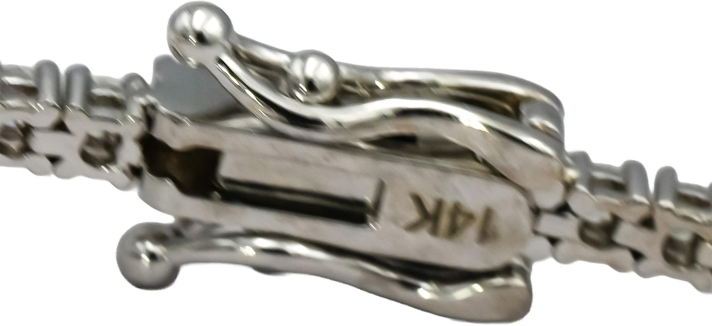14k White Gold VS Round Diamond Tennis Bracelet 2.05CT