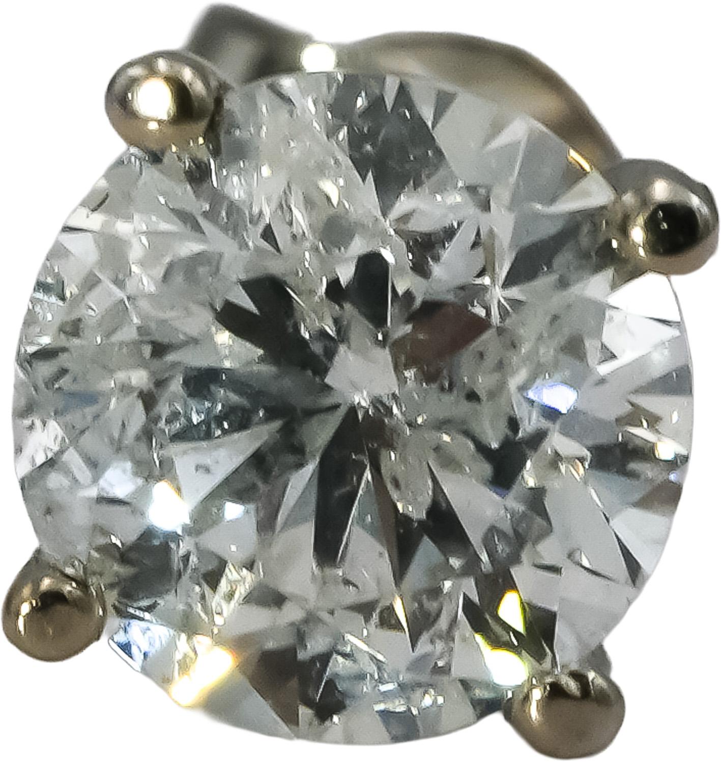 14k White Gold Round Diamond Martini Setting Stud Earrings 1.56CT