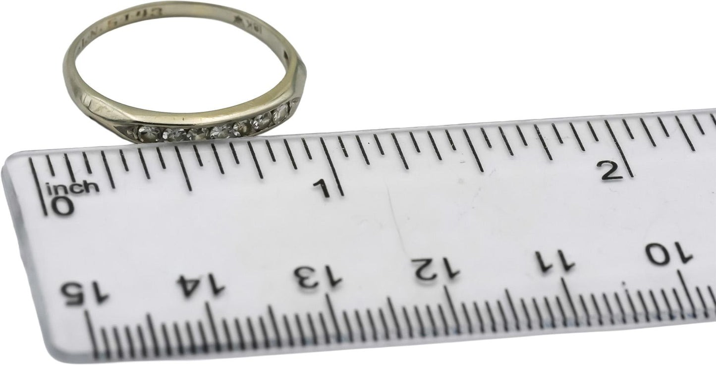 Vintage Antique 18k White Gold Diamond Band Ring 0.25CT Size 8.5