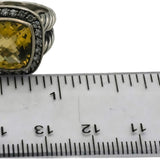 DAVID YURMAN Sterling Silver Diamond and Citrine Albion Ring 0.25CT Size 6