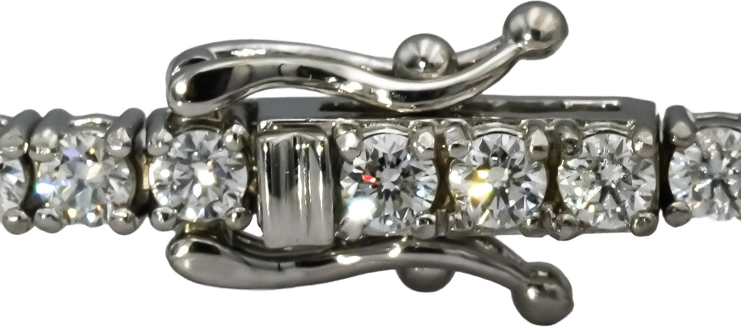 14k White Gold VS Round Diamond Tennis Bracelet 3.67CT 64 Pieces
