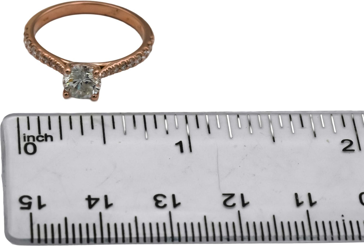 14k Rose Gold Diamond Engagement Ring 1.0CT w/ 0.75CT Center Size 7