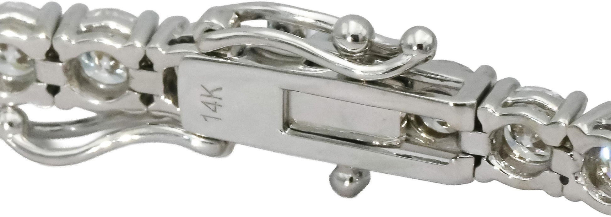14k White Gold VS Round Lab-Grown Diamond Tennis Bracelet 9.31CT
