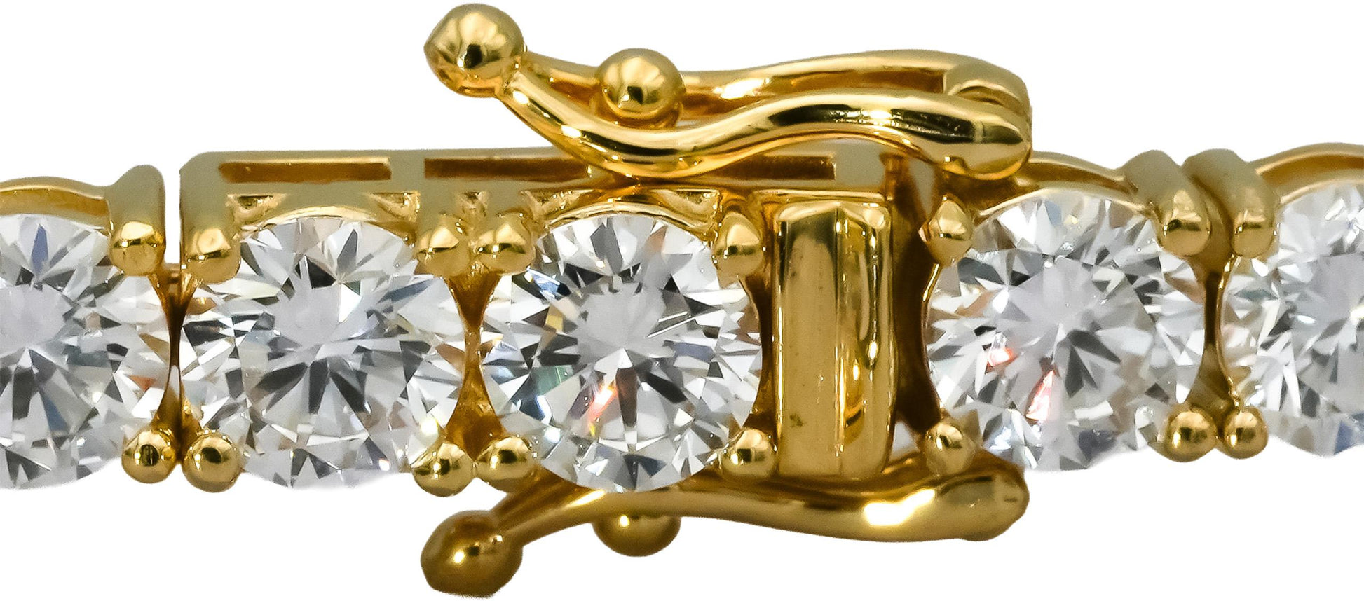 14k Yellow Gold VS Round Lab-Grown Diamond Tennis Bracelet 15.21CT