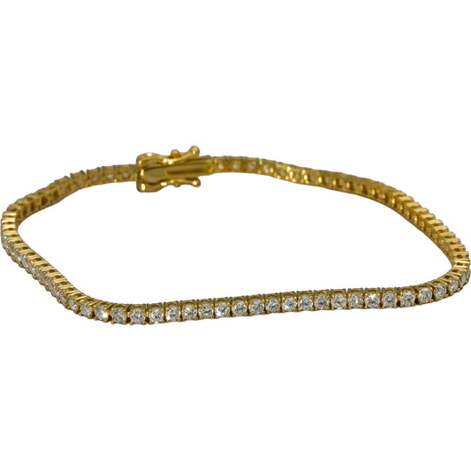 14k Yellow Gold VS Round Diamond Tennis Bracelet 2.67CT