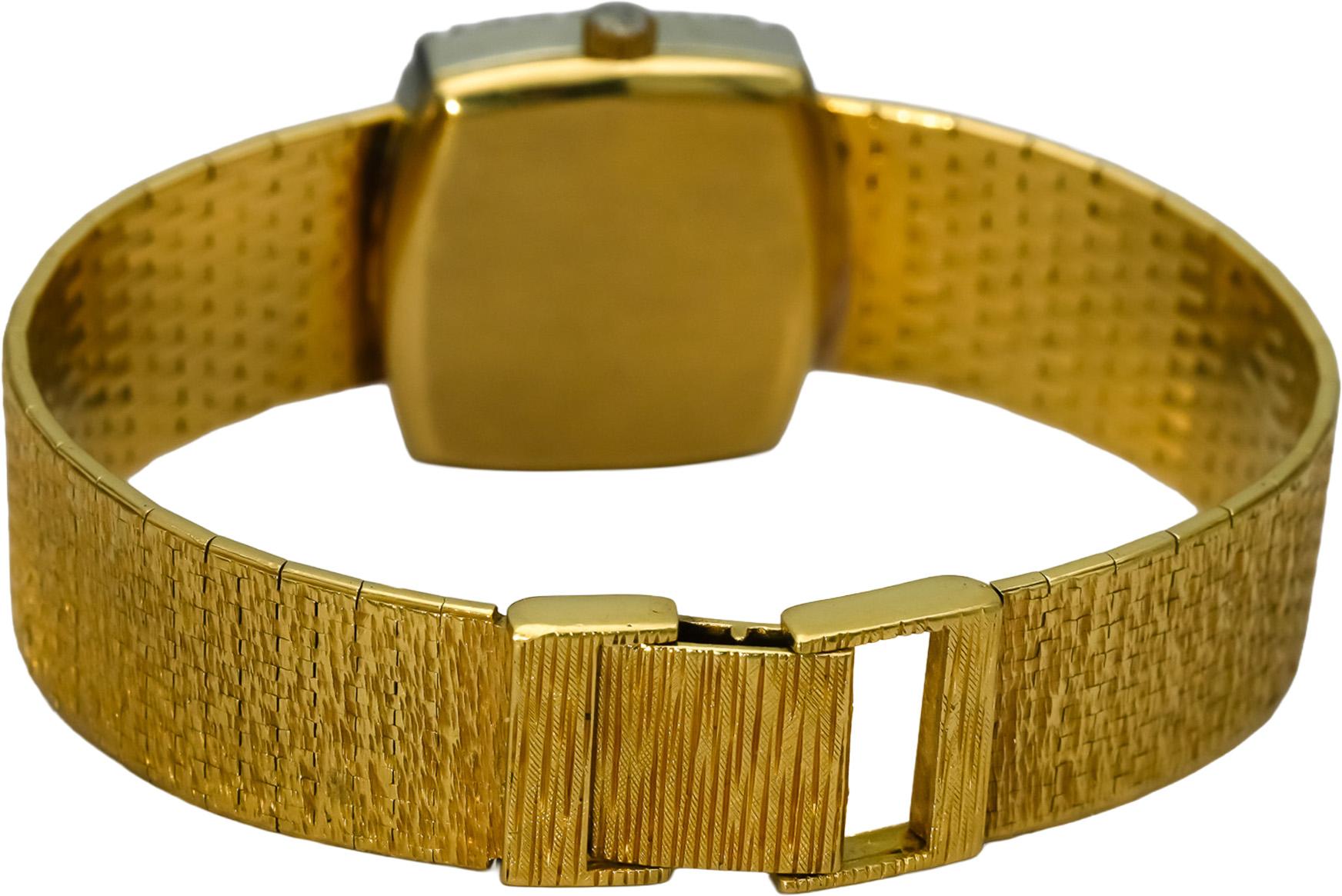 OMEGA Vintage 18k Yellow Gold De Ville Diamond Bezel Manual Ladies Watch .62CT