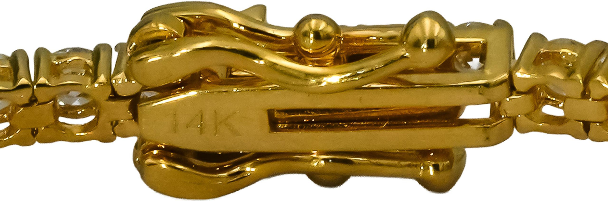 14k Yellow Gold VS Round Diamond Tennis Bracelet 2.64CT