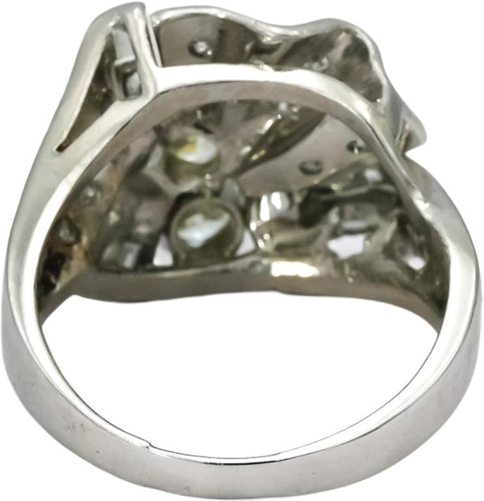 Antique Vintage Platinum Diamond Cocktail Ring 1.33CT Size 9