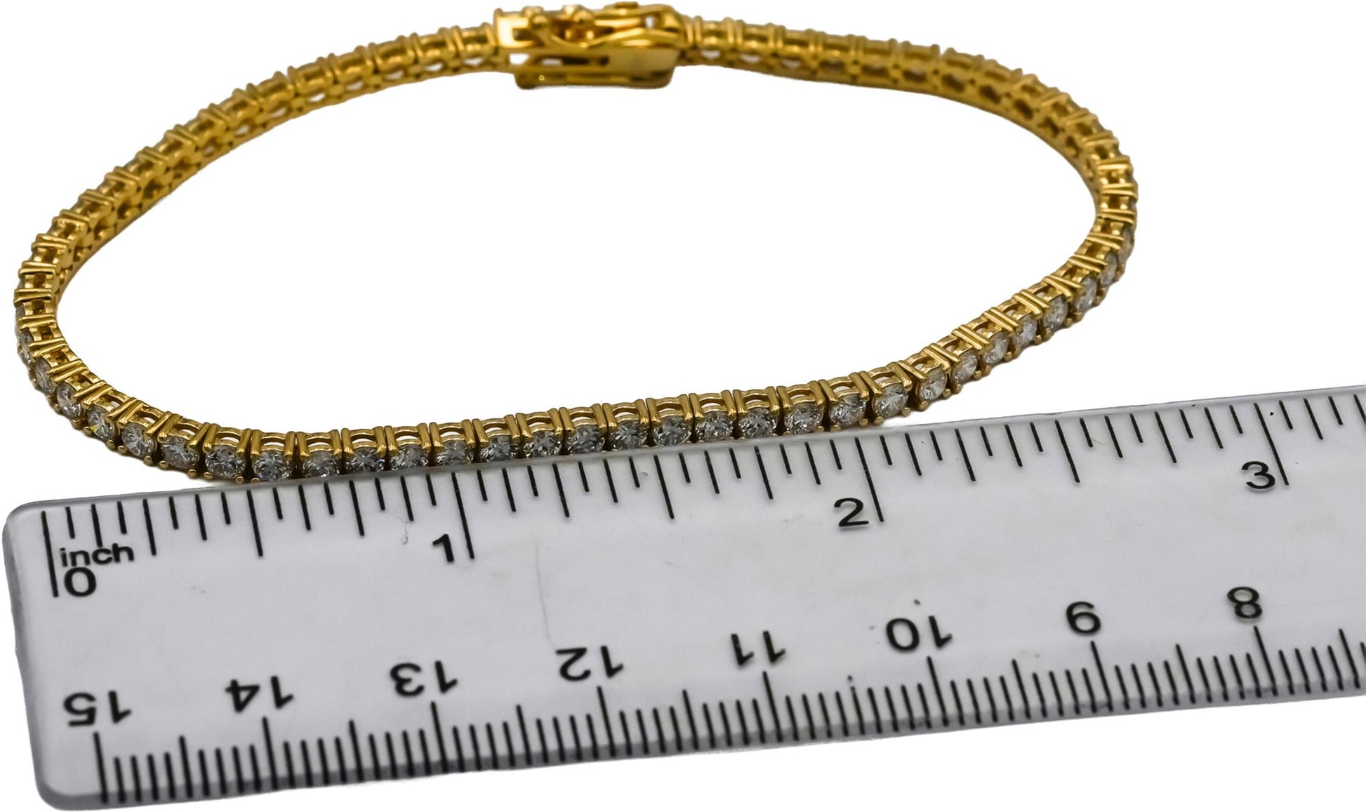 14k Yellow Gold VS Round Lab-Grown Diamond Tennis Bracelet 3.51CT