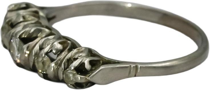 Vintage Antique Platinum Single And Euro Cut Diamond Band Ring 0.25CT Size 6.5