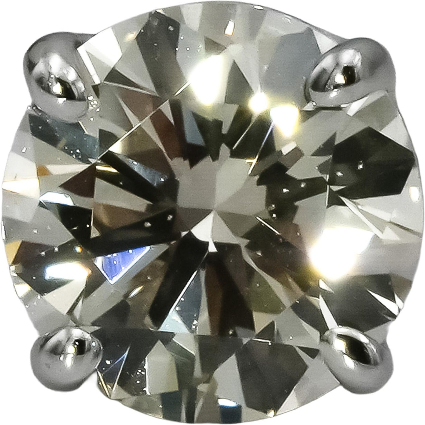 14k White Gold VS Round Cut Diamond Stud Earrings 2.31CT